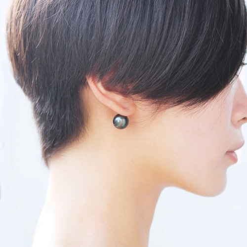 黒蝶真珠 ピアス (K18ゴールド) ピアス（スタッド・一粒