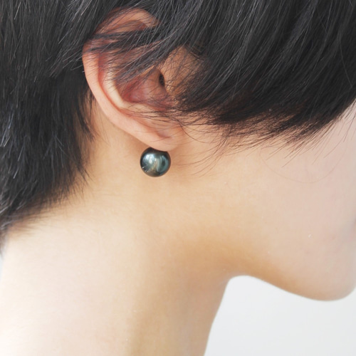 黒蝶真珠 ピアス (K18ゴールド) ピアス（スタッド・一粒