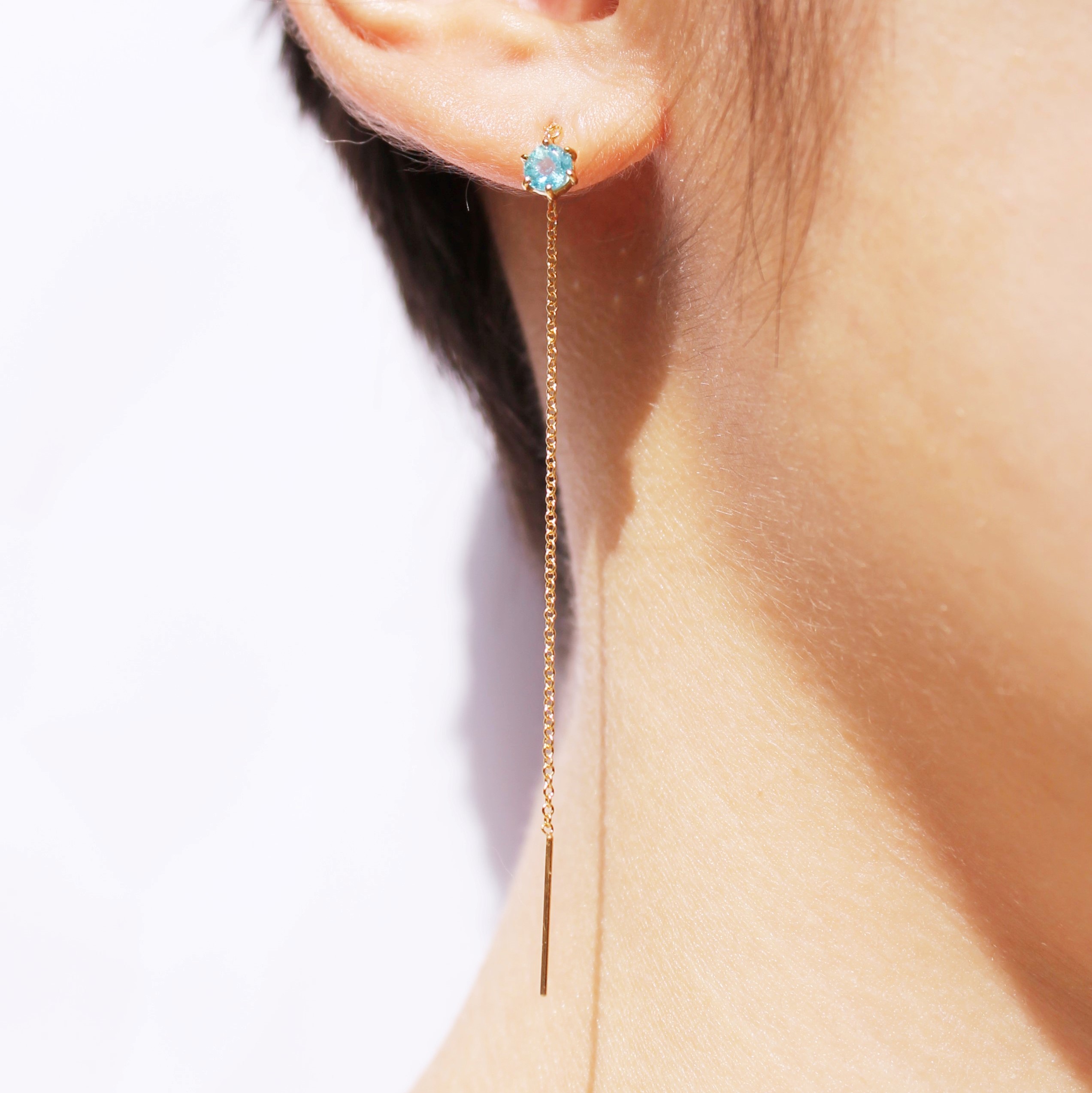 [shooting star] アパタイト アメリカンチェーンピアス 14KGF