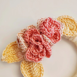 かぎ針編み　お花のヘアゴム 4枚目の画像