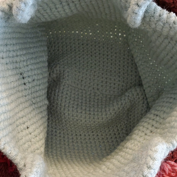 かぎ針編み　バラのミニトートバッグ 5枚目の画像