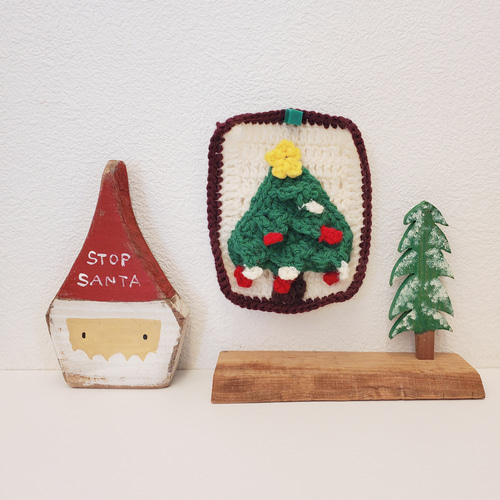 かぎ針編み クリスマスツリーモチーフ タペストリー・壁掛け koteburu