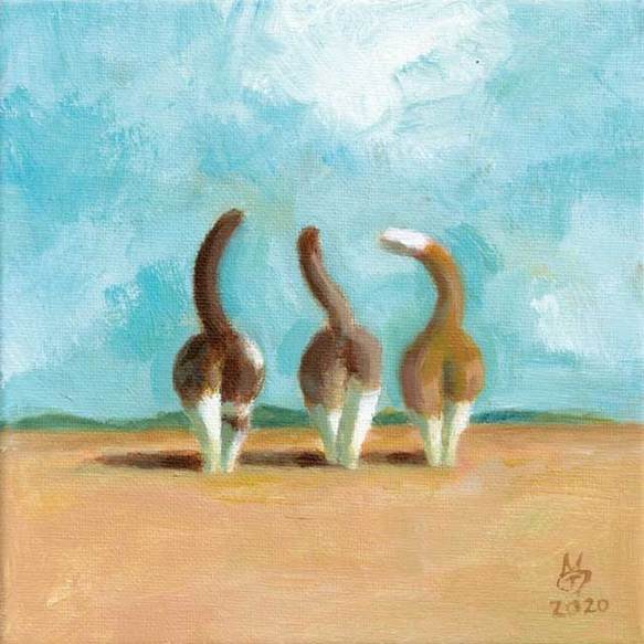 絵画 額付き (白) 油絵 uF6-010711私の愛しい女たち