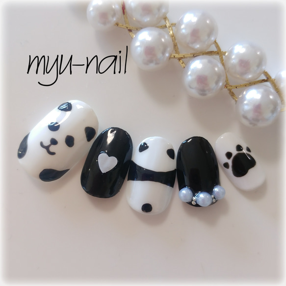 パンダネイル♡ ネイルチップ（つけ爪） ♡myu-NAIL♡ 通販 6771428