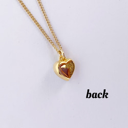 ３月生まれにアクアマリンの小さなハートが輝くプチネックレス～アレルギー対応可能 3枚目の画像