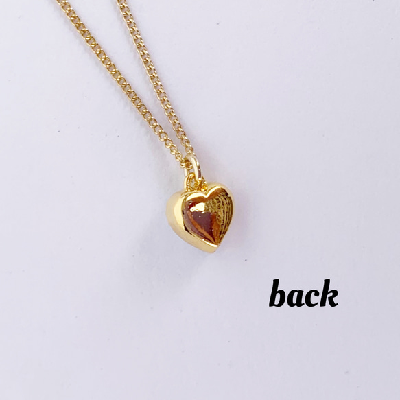 ３月生まれにアクアマリンの小さなハートが輝くプチネックレス～アレルギー対応可能 3枚目の画像