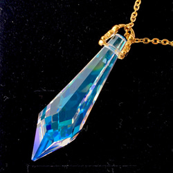 酷炫水晶藍礦石長項鍊-施華洛世奇變色/金屬過敏可用 第3張的照片