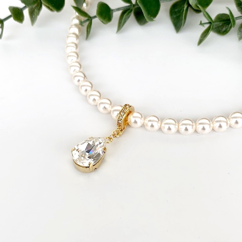 ２wayパールネックレススワロフスキークリスタル～セミオーダー～