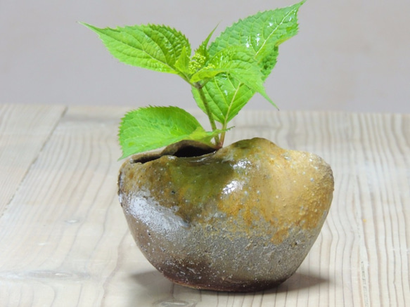 穴窯による焼き締めの花器F 1枚目の画像