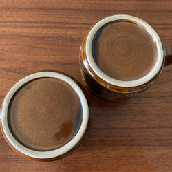 【新作】ヘリンボーン　マグカップ　茶色のペア 3枚目の画像
