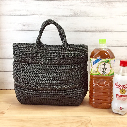 ちーさま専用　スズランテープバッグ How to crochet a glitter tote bag of vinyl tape - YouTube