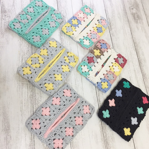 値下げ】ポケットティッシュケース❁¨̮コットン手編み その他