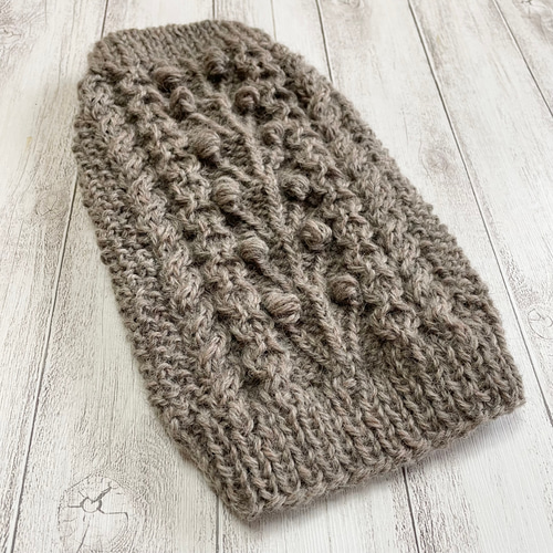 小型犬用アラン編みセーター【グレイッシュブラウン・生命の木】再販2