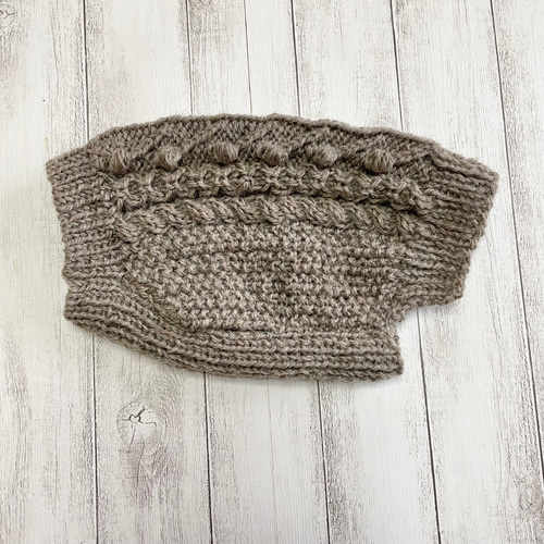 小型犬用アラン編みセーター【グレイッシュブラウン・生命の木】再販2