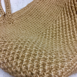 大きめ麻ひもショルダーバッグ【長方形底と模様編みでしっかり固め】 3枚目の画像