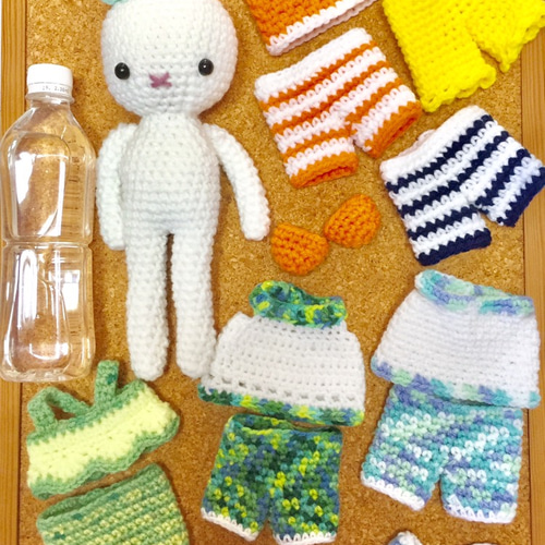 カラフルウサギのあみぐるみ5体セット★バラ売り可 カラフルウサギのあみぐるみ5体セット☆バラ売り可