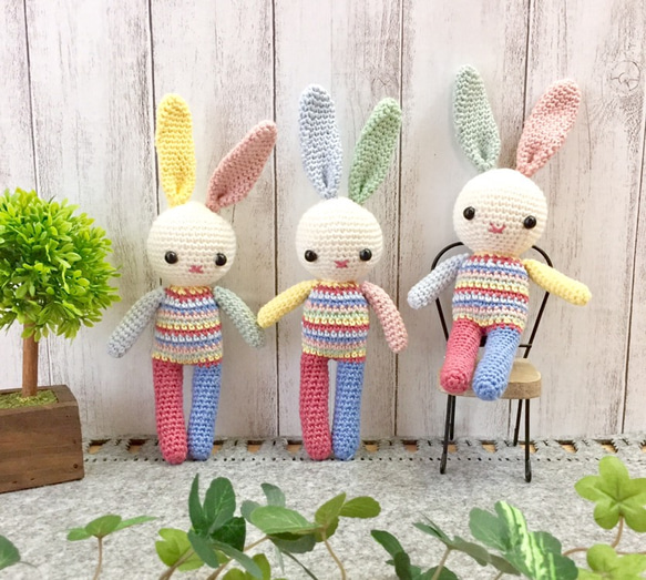 カラフルうさぎのあみぐるみ 17体セット カラフルうさぎのあみぐるみ