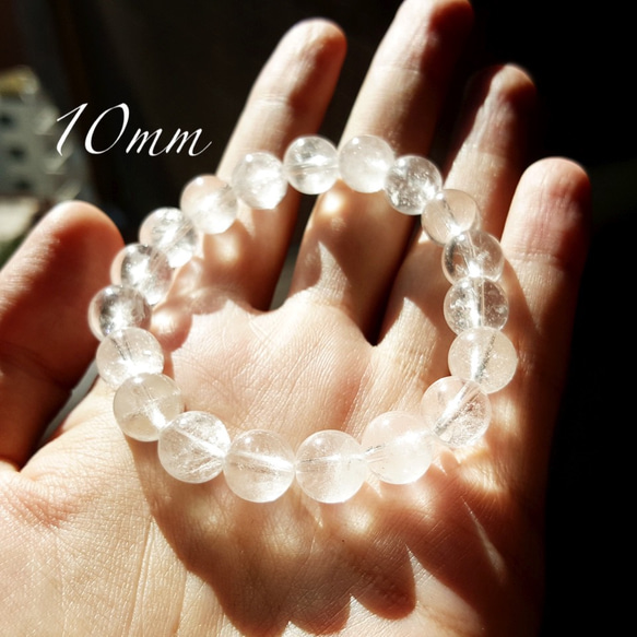 最高峰ヒマラヤ山脈◆マニカラン産水晶 天然石アイスクォーツ❄スノータイプ 8mm,10mm  ブレスレット 5枚目の画像