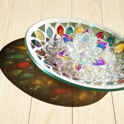 【ラスト1点！】虹色の広がる影まで楽しめる浄化皿3点セット✧︎ 天然石 さざれ石 サンキャッチャー 2枚目の画像