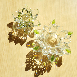 【1名様✨】crystal Lotus 蓮 サンキャッチャーのお得な2点セット クリスタルガラス 置物 3枚目の画像