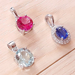 SALE!宝石質★Silver925製【アクアマリン・サファイア・ピンクトパーズ】ジュエリー ネックレス 天然 1枚目の画像