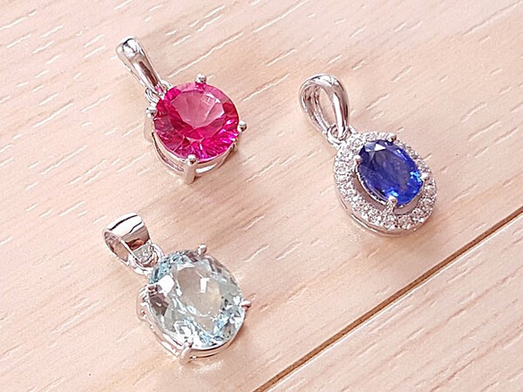 SALE!宝石質★Silver925製【アクアマリン・サファイア・ピンクトパーズ】ジュエリー ネックレス 天然 1枚目の画像