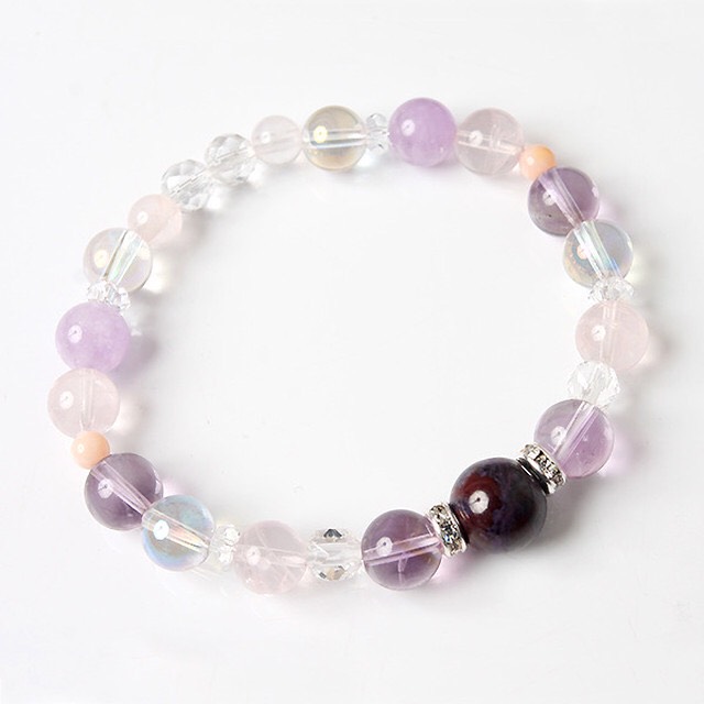 【20世紀最強のヒーリングストーン☆】スギライト×ボリビア産アメジスト 天然石 ブレスレット