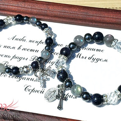 ロードナイトシリカ エチオピアオパール】 天然石 ブレスレット