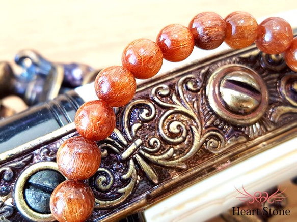 オレンジルチルブレスレット　ルチルクォーツ　6 オレンジルチルブレスレット ルチルクォーツ 6