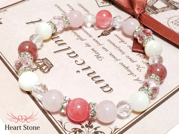 【最高級インカローズ使用】キュートな乙女カラー★Juicy Strawberry 天然石ブレスレット