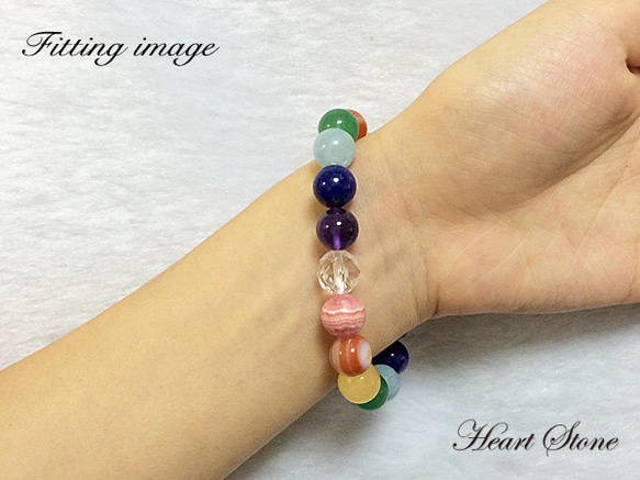 【７ヶ所のチャクラがこの１つに♪】レインボーカラー チャクラ 天然石ブレスレット★Rainbow chakra☆ 5枚目の画像