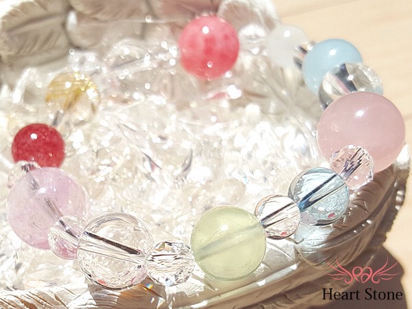 【数量限定】初登場クンツァイト！高級石を散りばめた超贅沢 天然石ブレスレット☆