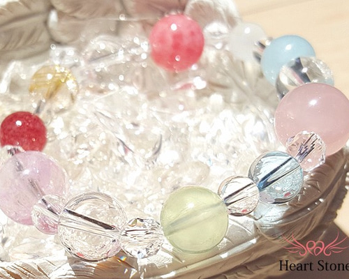 天然石】高品質 クンツァイト ダイスカット(SA)ブレスレット トラウマ