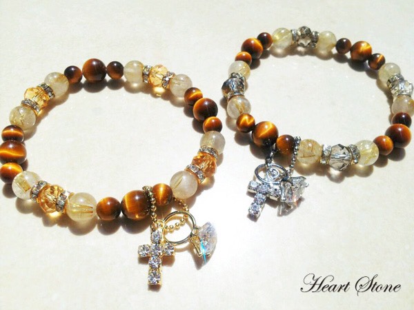 災いを寄せつけない、健康、恋愛、お金などの運気を上げる♡黄金色に輝く天使の矢♪ルチルクォーツ 天然石ブレスレット