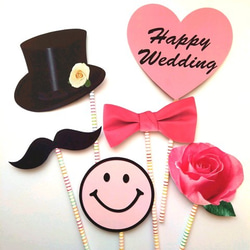 フォトプロップス・結婚式　プリンセスピンク　ウエディング　名入れ可 4枚目の画像