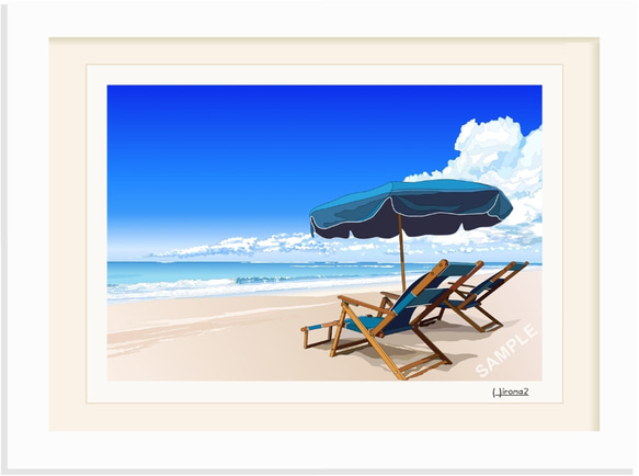 A4サイズ「海辺を眺めて」 2枚目の画像