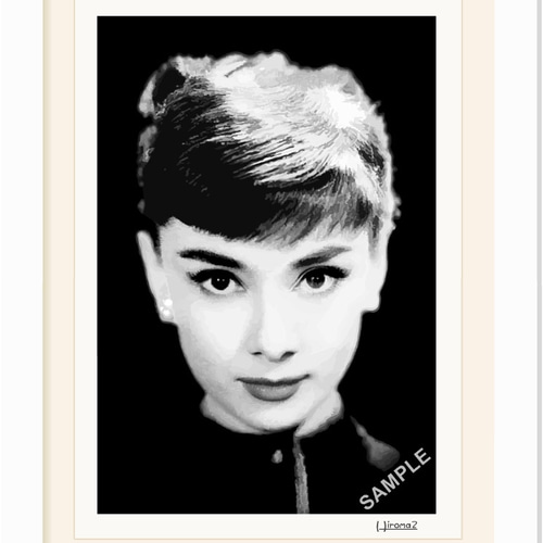 A4サイズ「オードリー・ヘップバーン」 絵画 hiroma2 通販