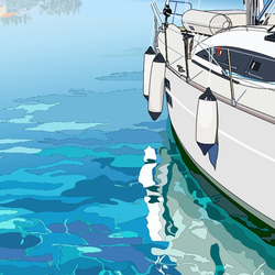 A4サイズ「入江のヨット」 5枚目の画像