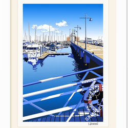 A4サイズ「ベイサイドマリーナ桟橋」 2枚目の画像
