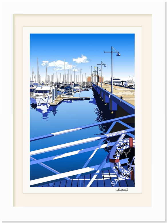 A4サイズ「ベイサイドマリーナ桟橋」 2枚目の画像