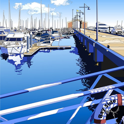A4サイズ「ベイサイドマリーナ桟橋」 4枚目の画像