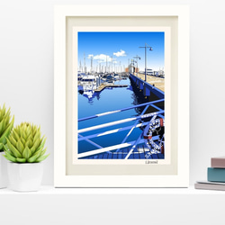 A4サイズ「ベイサイドマリーナ桟橋」 1枚目の画像