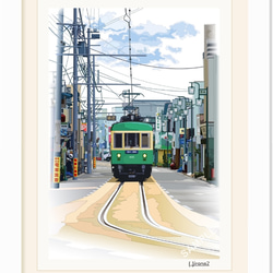 A4サイズ「商店街の江ノ電」 2枚目の画像