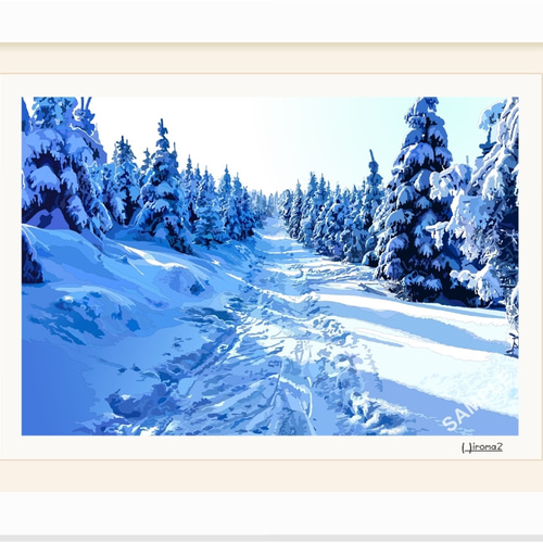 絵画　雪ふる19 原画　A4サイズ 額縁無し 全国送料無料 プレゼントを選ぼう！ 絵画 雪ふる19 額縁無し