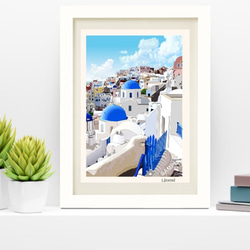 A4サイズ「サントリーニ島」 絵画 hiroma2 通販 9936451｜Creema