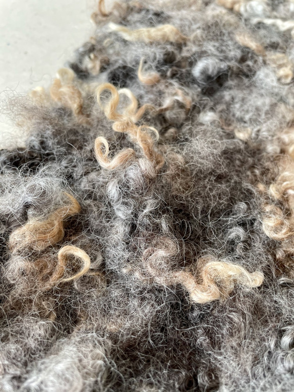 【受注制作・数量限定】モコモコ　羊毛　マフラー　ティペット 4枚目の画像