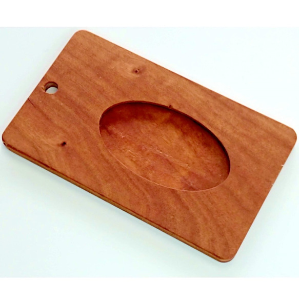 木製　パスケース　チェリー　楕円 5枚目の画像