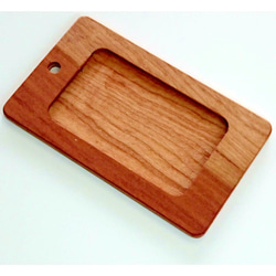 木製　パスケース　チェリー　四角 5枚目の画像
