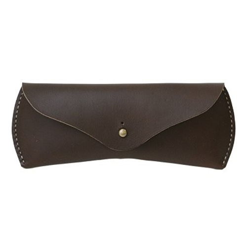 簡単レザークラフトキット】メガネケース（キャメル・チョコ）☆作り方