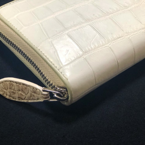 新品 一枚革 ヒマラヤ クロコダイル 本革 腹革 長財布 ラウンド